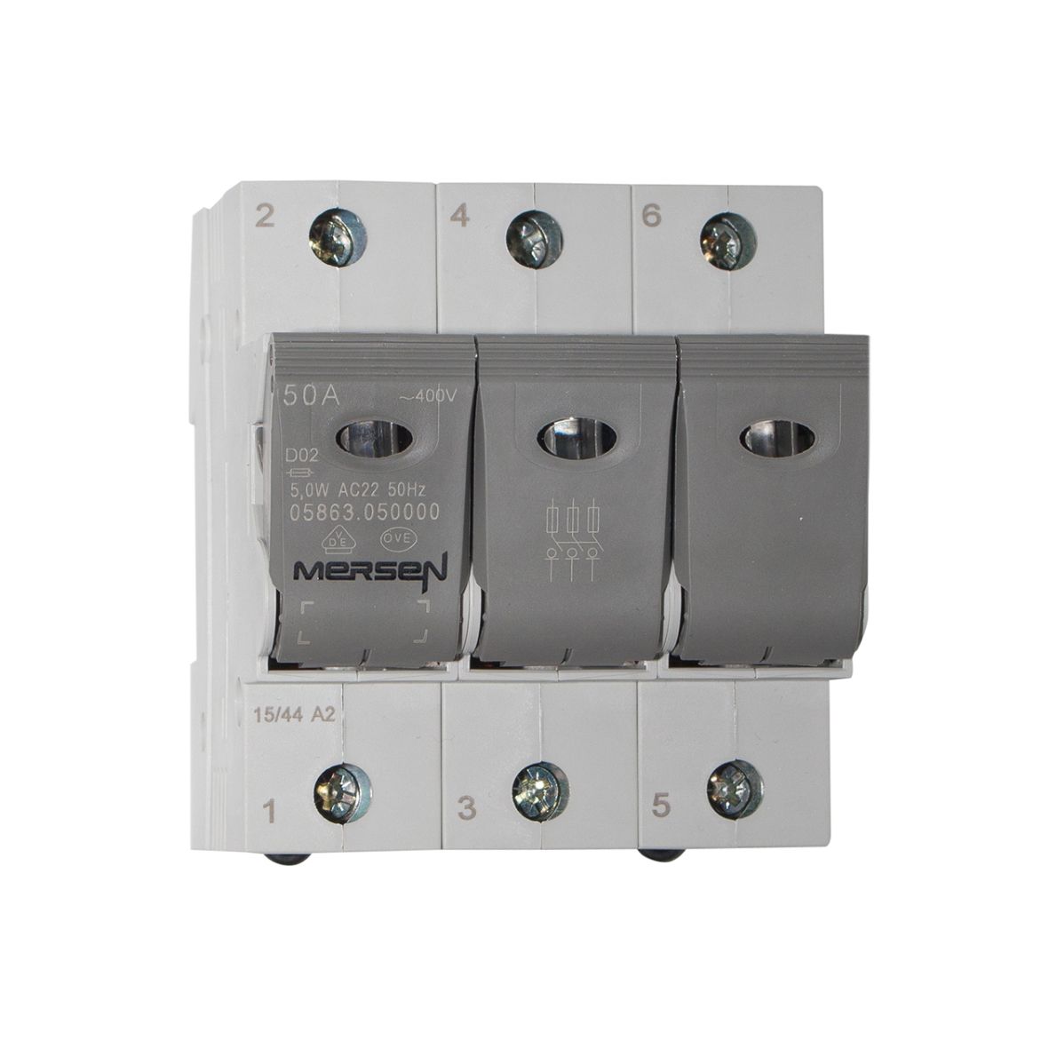 P1012611 - LINOCUR D02 switch disconnector DIN rail, 230/400VAC 65VDC/pole 50A, 3-pole